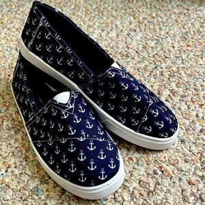 Tommy Bahama Slip-On Blue White Sneakers Anchor Details Women’s Sz 7